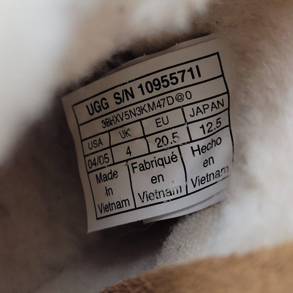 Ugg Ramona Sheepskin Leather Chestnut Brown Boots Infant Size 04/05 1095571I - Picture 5 of 12